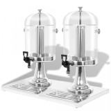 Dozator dublu de suc din oțel inoxidabil 2 x 8 L, vidaXL
