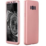Husa Samsung Galaxy S8, FullBody Rose-Gold, acoperire completa 360 grade cu folie de protectie gratis