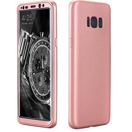 Husa Samsung Galaxy S8, FullBody Rose-Gold, acoperire completa 360 grade cu folie de protectie gratis