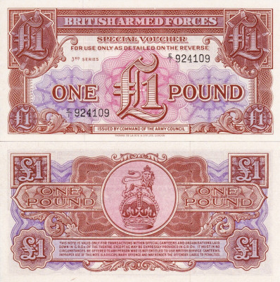 BRITISH ARMED FORCES 1 pound 1956 UNC!!! foto