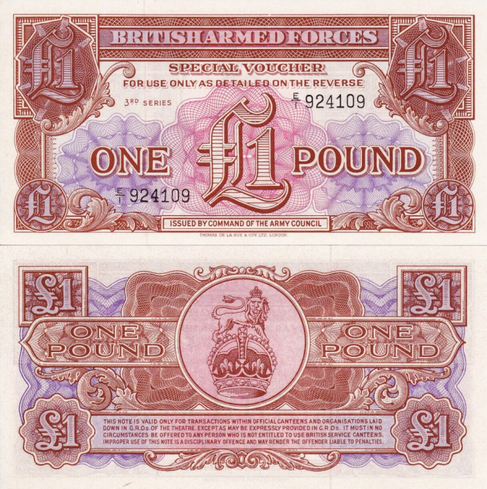 BRITISH ARMED FORCES 1 pound 1956 UNC!!!