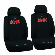 Huse scaune auto AC DC, set 2 bucati pentru scaunele fata, culoare negru Kft Auto