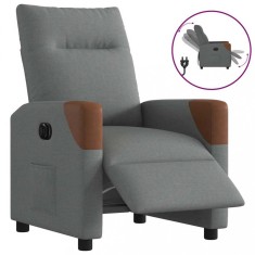 vidaXL Fotoliu rabatabil electric, gri &icirc;nchis, material textil 3323991