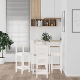 VidaXL Set mobilier de bar, 5 piese, alb, lemn masiv de pin