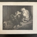 Gustave Dor&eacute;, Minos judec&acirc;nd &icirc;n Infern, litografie, cca. 1890