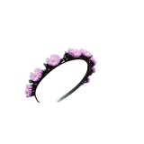 Bentita cu clame hair twister, cu agrafe pentru fete model floricele mov
