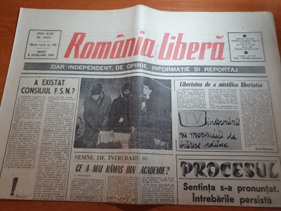 ziarul romania libera 6 februarie 1990-art. &amp;quot; a existat consiliul F.S.N ? &amp;quot; foto