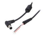 Cablu DC 7,4/5,0 cu mufă &icirc;n unghi negru, 1,2m, 3x0,5mm&sup2;, Akyga