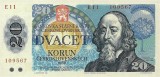 CEHOSLOVACIA █ bancnota █ 20 Korun █ 1988 █ P-95 █ UNC █ necirculata