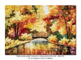 Cumpara ieftin Tablou pictat manual, Podul japonez, 70x50cm ulei pe panza in cutit efect 3D