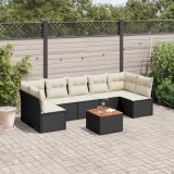 Cumpara ieftin Gossi set mobilier de gradina cu perne, 8 piese, negru, poliratan