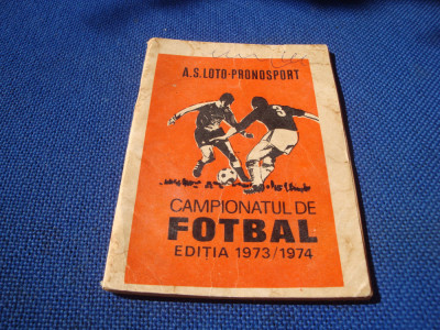 Program Loto Pronosport Campionatul de fotbal editia 1973- 1974 foto