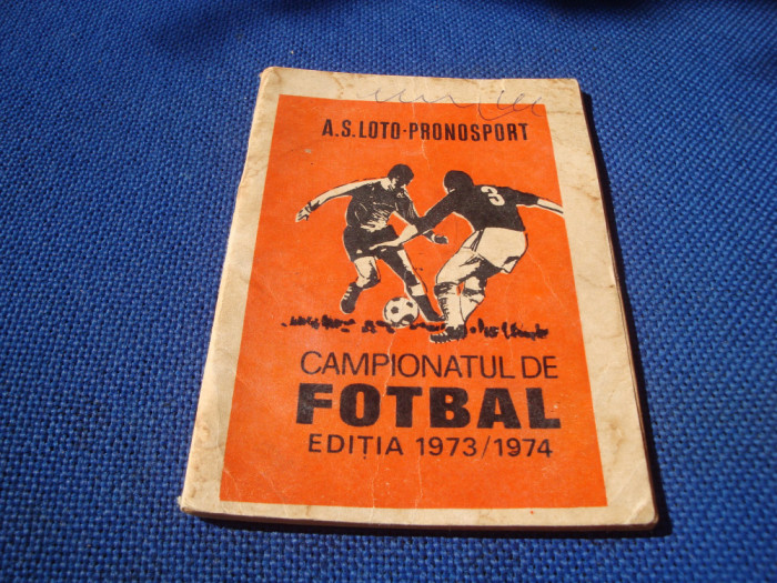 Program Loto Pronosport Campionatul de fotbal editia 1973- 1974