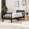 VidaXL Cadru de pat Small Single 2FT6, negru, 75x190 cm lemn masiv