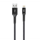 Cablu USB 2.0 A tata - Lightning, 1m, MFI, negru, Well