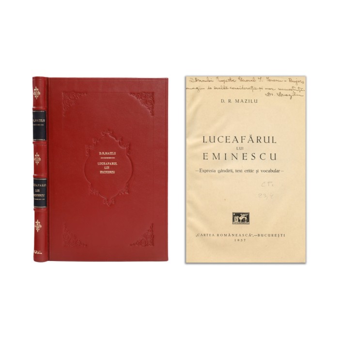 D. R. Mazilu, Luceafărul lui Eminescu, 1937, cu dedicație olografă pentru I. Ionescu-Bujor