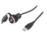 Soclu USB Panou 22mm IP65 1.5m Plastic