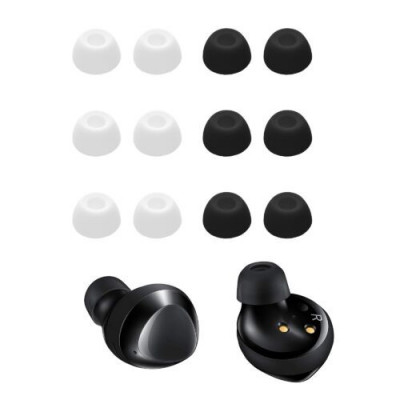 Set 12 Eartip kwmobile pentru Samsung Galaxy Buds 2, Silicon, Negru/Alb , 60551.01 foto