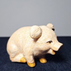 Figurina din ceramica - porc, porcusor din ceramica, 5 cm inaltime