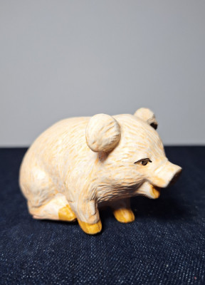 Figurina din ceramica - porc, porcusor din ceramica, 5 cm inaltime foto