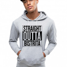 Hanorac Barbati Gri - Straight Outta Bistrita - S