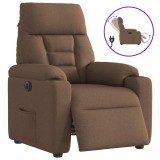 vidaXL Fotoliu rabatabil electric, maro, material textil
