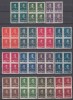 ROMANIA 1940/1942 LP 153 MIHAI I UZUALE FILIGRAN CC SERIA IN BLOCURI DE 4 TIMBRE STARE MNH, Nestampilat