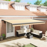 vidaXL Marchiză retractabilă automată - Portocalie și Albă, 500x300 cm