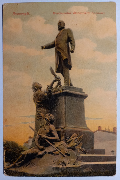BUCURESTI - MONUMENTUL ALECSANDRU LAHOVARI - INCEPUT DE 1900