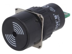 Semnalizator Acustic 75dB 12VDC IP40 ?16mm foto