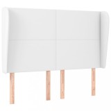 Cumpara ieftin Tablie de pat cu aripioare, alb, 147x23x118/128 cm, piele eco