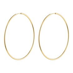 Cercei Aur 14K in forma de cerc, model Clasic Elegant, 70 mm