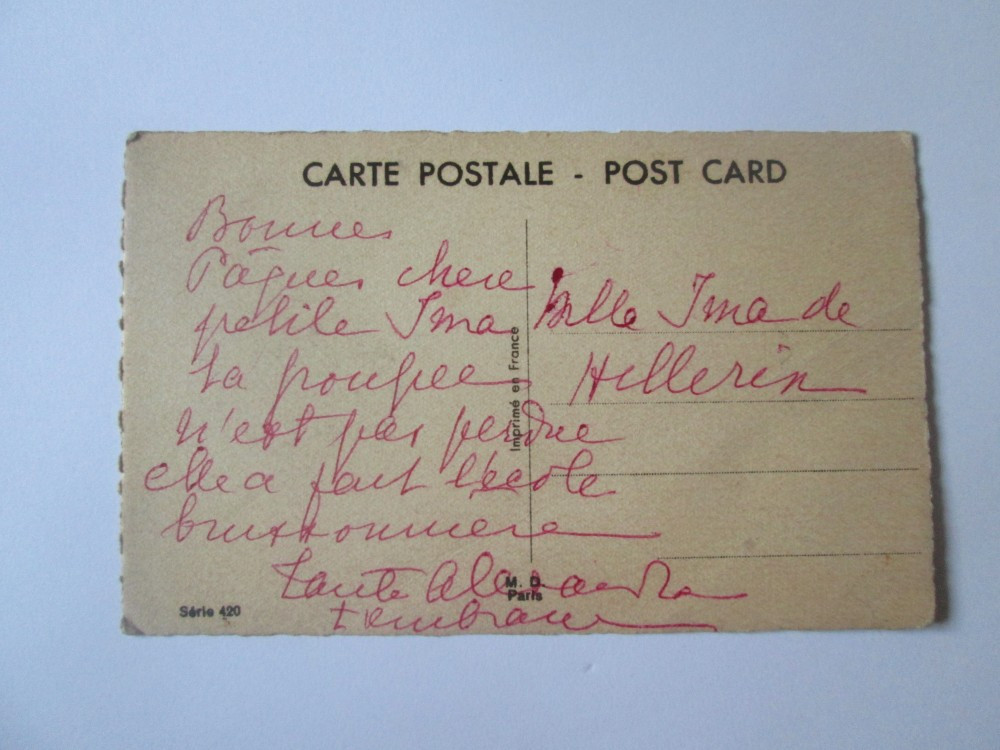 Carte postala umoristica franceza:Paste Fericit,scrisa in anii 20,  Circulata, Printata, Franta | Okazii.ro