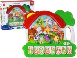 Orga muzicala La casuta copacel, pian, lumini, animalute ferma, puzzle