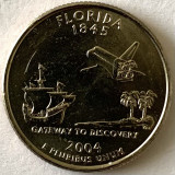 AMERICA QUARTER 1/4 DOLLAR 2004 LITERA P.(Poarta catre Discovery - FLORIDA),BU, America de Nord, Cupru-Nichel