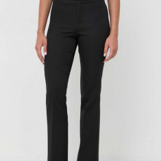 Silvian Heach pantaloni femei, culoarea negru, drept, high waist