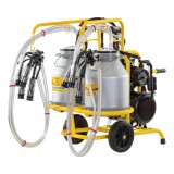 Aparat de muls vaci, 2 posturi, 2 bidoane 30L aluminiu, pompa vid cu ulei, profesional, portabil, AgroElectro
