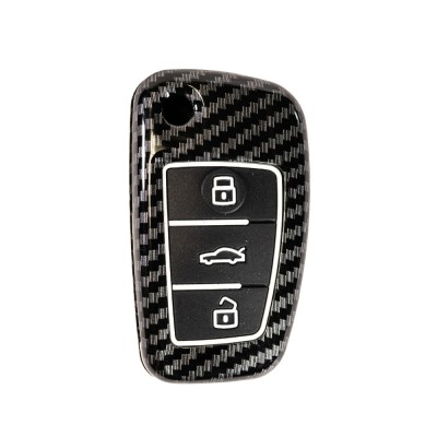 Husa de protectie Premium pentru cheie AUDI tip briceag compatibila cu A1, A3, A4, A6, A8, Q3, Q5, Q7, TT, Allroad, Aspect Carbon, LUVLU&amp;trade; foto