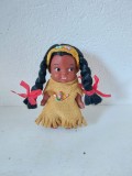 Papusa vintage amer-indianca, cauciuc, 9cm inaltime, stare foarte buna