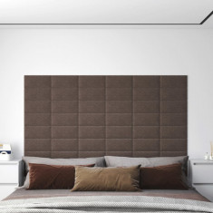 vidaXL Panouri de perete 12 buc. gri taupe, 30x15 cm textil 0,54 m²