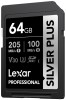 Card Memorie Lexar Professional SILVER Plus 64GB SDXC UHS-I U3 V30 4K, 205MB/s