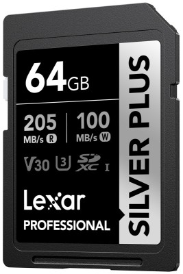 Lexar SDXC Professional SILVER Plus UHS-I/U3/A2/4K R205/W100 (V30) 64GB foto
