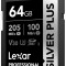 Lexar SDXC Professional SILVER Plus UHS-I/U3/A2/4K R205/W100 (V30) 64GB
