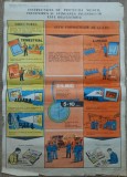 Afis Protectia Muncii din perioada comunista// prevenirea incendiilor