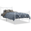 Cadru de pat metalic cu tablie de cap/picioare, alb, 90x190 cm GartenMobel Dekor, vidaXL
