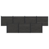 vidaXL Panou de Gardă 7 pcs WPC și Aluminiu Negru 3429480