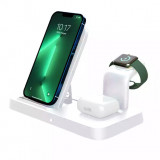 Incarcator Wireless 3 In 1, Incarcare Rapida 15W, Compatibil cu Apple Watch Toate Seriile, Airpods Toate Modelele, IOS, Android, Oem