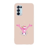 Husa compatibila cu Oppo A54 5G, Viceversa, model Hello from Pink Panther, Silicon, TPU, Transparent, Carcasa