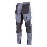 Pantaloni de lucru Slim Fit Lahti Pro, marimea S, 164 cm, bumbac/elastan, benzi reflectorizante, 13 buzunare, Gri