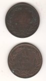 SV * Romania LOT 2 x 10 BANI 1867 * Ambele semnaturi Watt + Heaton * Regele Carol I, Cupru-Nichel, Circulata, Fotografie